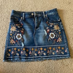 Altar’d state floral jean skirt